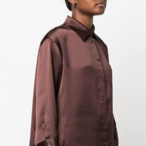 Alice + Olivia Finely satin-finish oversized shirt - NWT's - Size L
